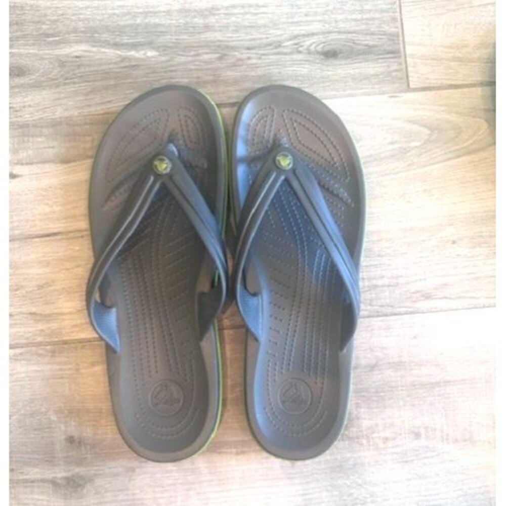 Crocs Crocband Flip Flop Sandals in Graphite/Green Men's Size 12 NWOT #11033